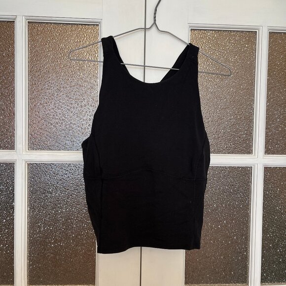 Lululemon High Neck Cross-Back Keyhole Tank Top - Size 12 Black - Picture 2 of 3